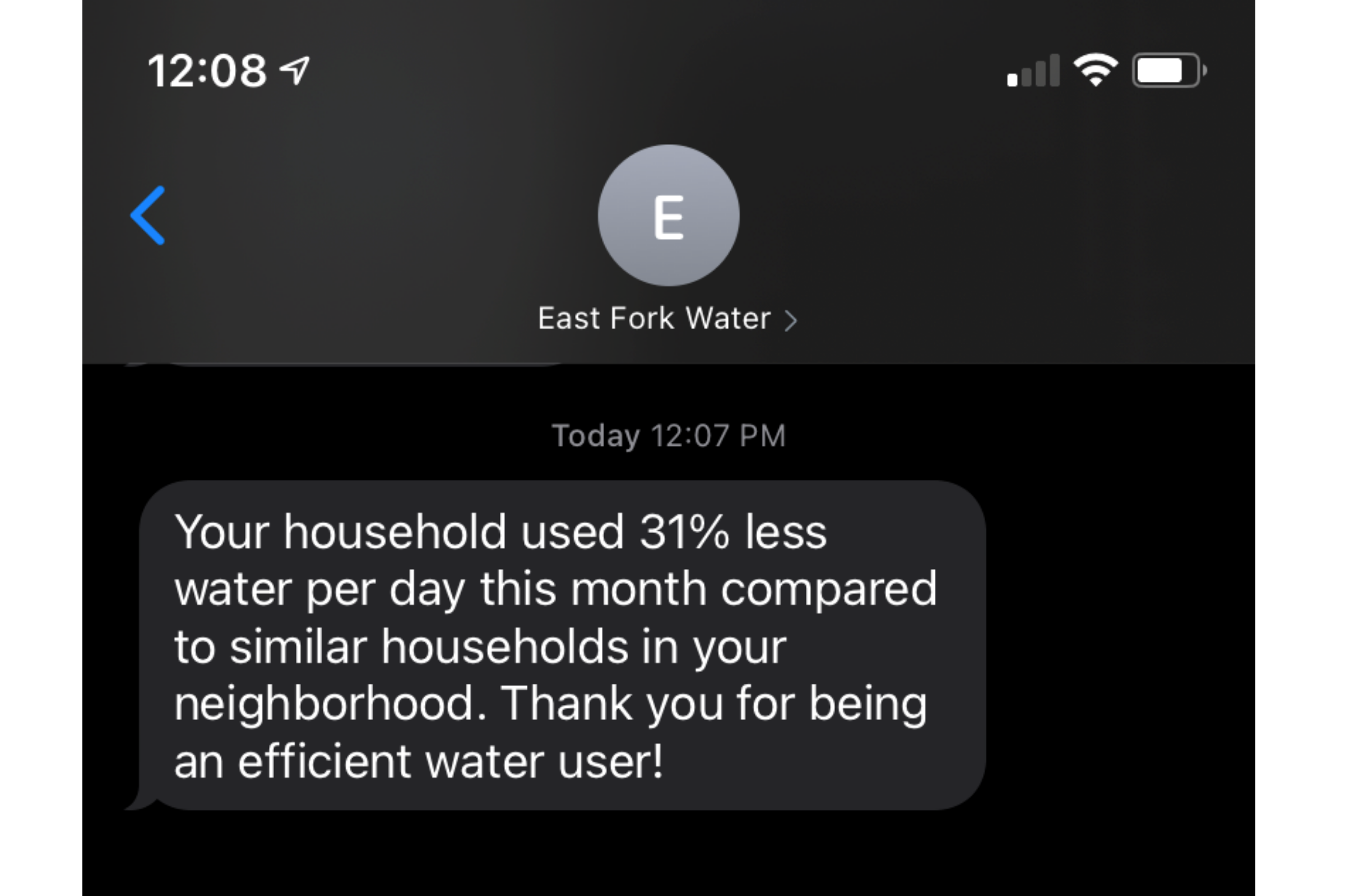 Water use data can drive text messaging